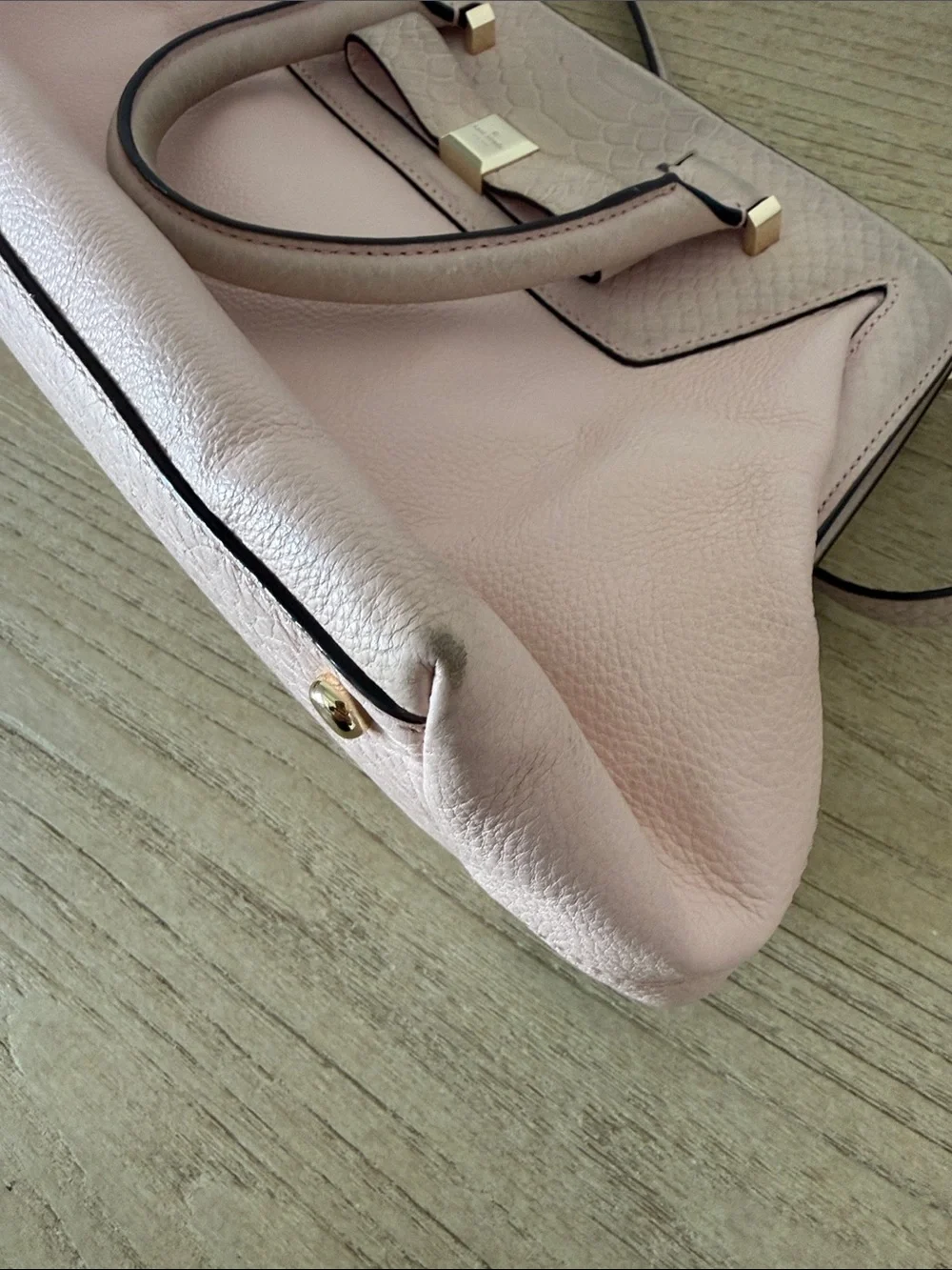 kate spade Blush Pink Textured Leather Top-Handle Satchel